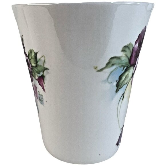 2 Royal Patrician Fine Bone China Mugs Pink & Purple Pansies Staffordshire bd&s - Picture 10 of 15